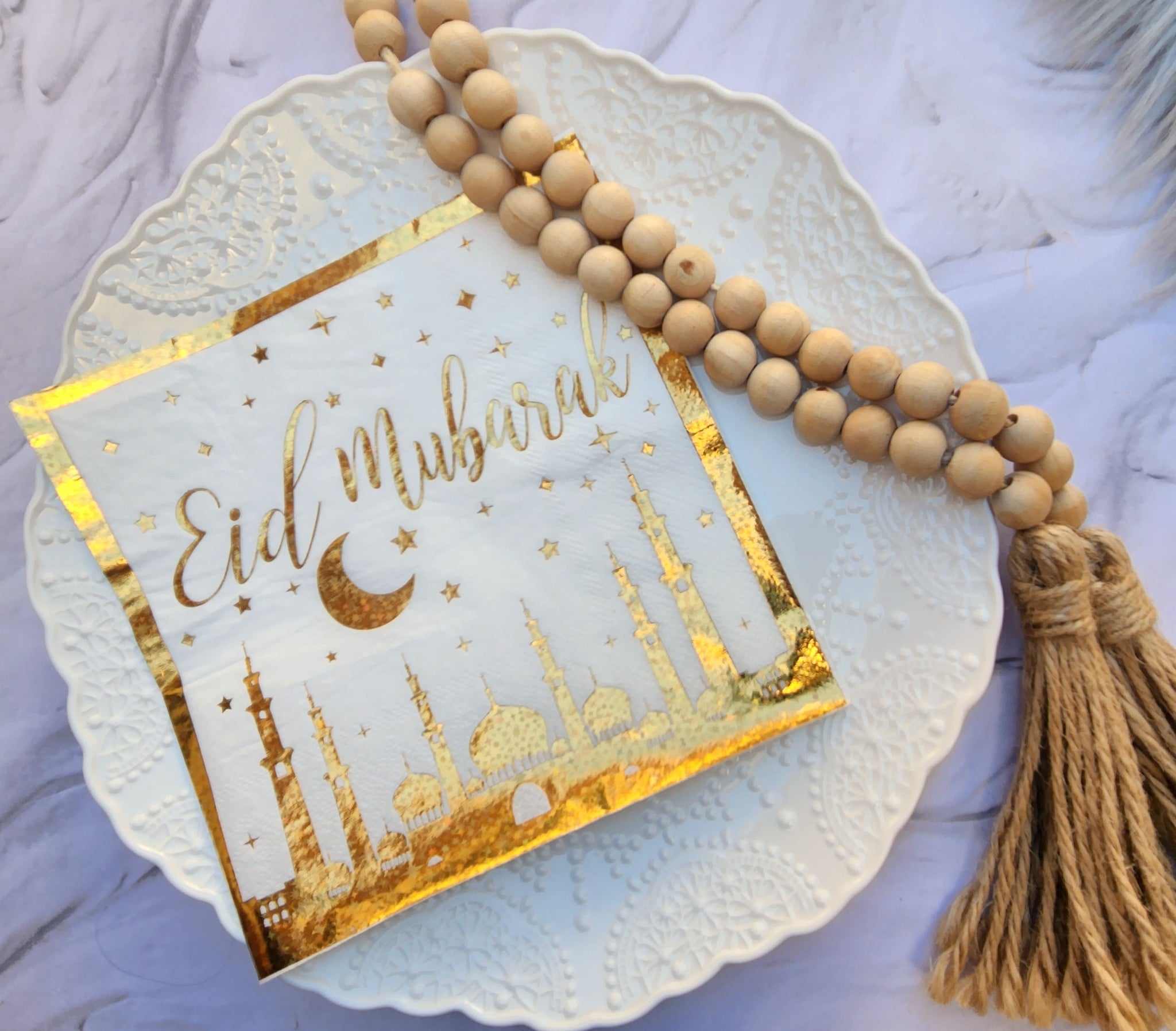 Eid Metallic Gold Mosque Serviette
