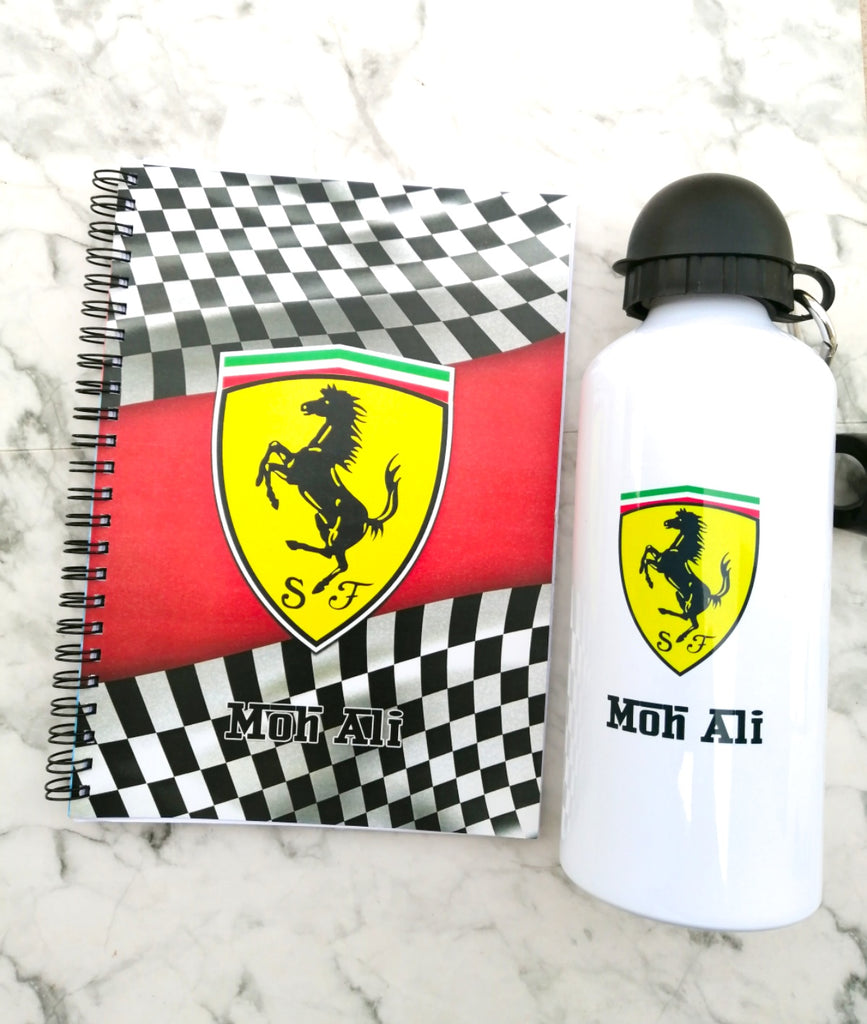 Ferrari themed A5 personalised  notebook