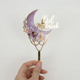 Crescent Floral Eid Cake Topper