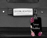 Black Floral Custom Luggage Tag