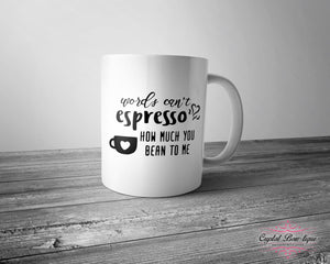 Words Can't Espresso Mug
