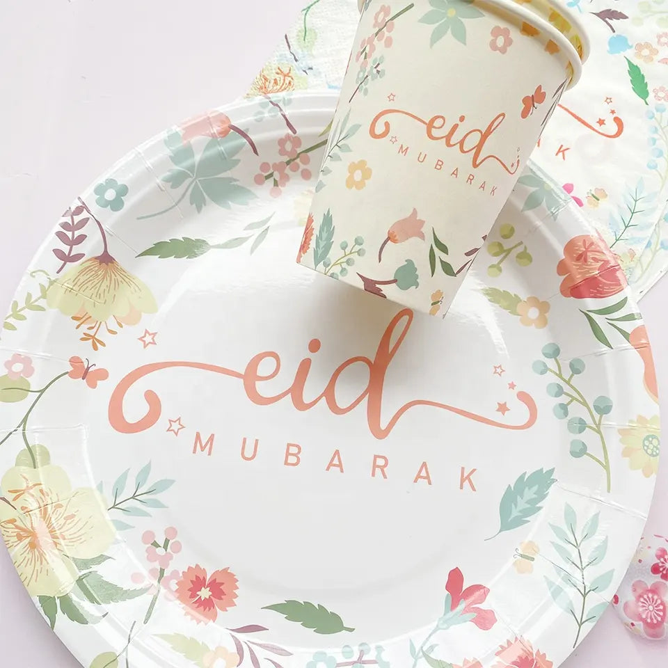 Eid Paper Plates - Floral Print
