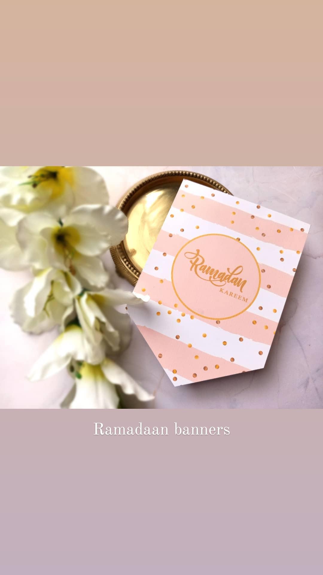 Rose gold and pink Ramadan Banner