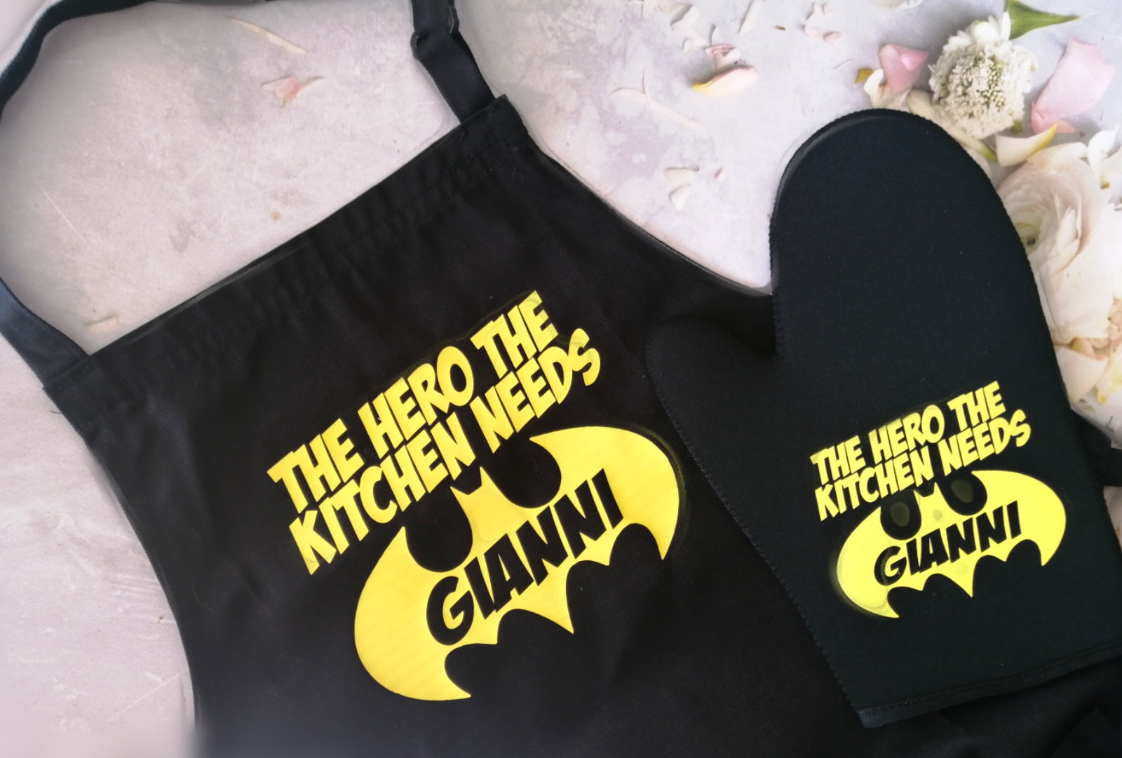 Batman inspired personalised apron