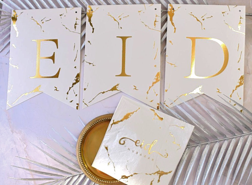 White/Gold Eid Mubarak Banner